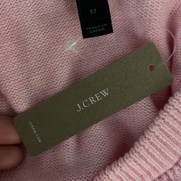 NWT J Crew Pullover PINK Ruffle V-Neck Sweater Sz M - Picture 9 of 11